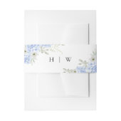 Elegant Blauw Hydrangea Bruiloft Uitnodigingen Wikkel (Voorkant Voorbeeld)