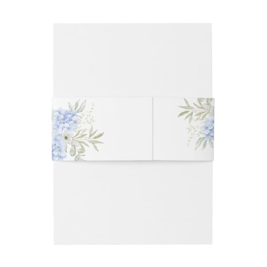 Elegant Blauw Hydrangea Bruiloft Uitnodigingen Wikkel (Achterkant Voorbeeld)