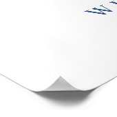 Elegant Blauw Hydrangea Eucalyptus Bruiloft Welkom Poster (Hoek)