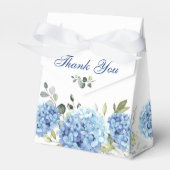 Elegant Blauw Hydrangea Eucalyptus Gift Bruiloft Bedankdoosjes (Voorkant Zijde)