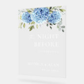 Elegant Blauw Hydrangea Eucalyptus REHEARSAL DINER Acryl Bord (Hoek)
