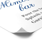 Elegant Blauw Hydrangea Mimosa Bar Bruiloft Poster (Hoek)