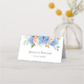 Elegant Blauw Hydrangea Roze Blush Rozen (Achterkant)