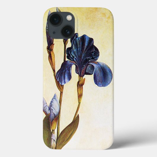 ELEGANT BLAUW IRIS FLOWERS Ivory Floral Case-Mate iPhone Case (Achterkant)