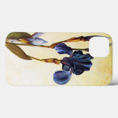 ELEGANT BLAUW IRIS FLOWERS Ivory Floral Case-Mate iPhone Case (Achterkant (horizontaal))