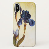 ELEGANT BLAUW IRIS FLOWERS Ivory Floral Case-Mate iPhone Case (Achterkant)