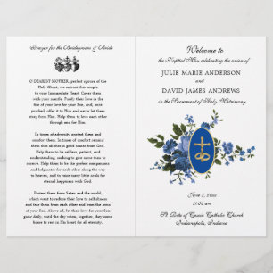 Elegant blauw-katholiek programma voor massale wed
