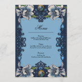 Elegant blauw Keltisch ontwerp Menu (Voorkant)