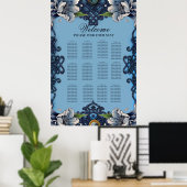 Elegant blauw Keltisch ontwerp Poster (Thuiskantoor)
