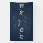 Elegant blauw Keltisch ontwerp Spandoek (Verticaal)