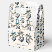 Elegant blauw Kerstmis wit paard Bedankdoosjes (Geopend)