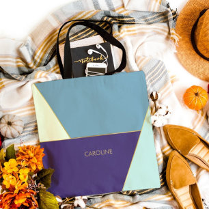 Elegant Blauw Kleurrijk Artistiek Schattige Patroo Draagtas