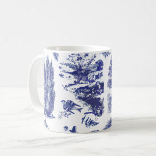 Elegant blauw land pastorale koffie koffiemok
