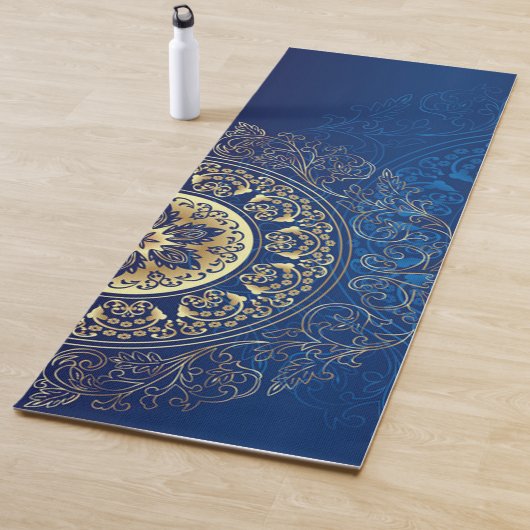 Elegant Blauw Mandala Patroon Yoga Mat! Yogamat (In situ)