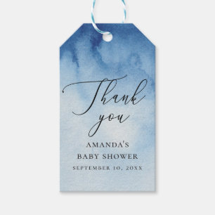 Elegant blauw marine nautisch baby shower dank u cadeaulabel