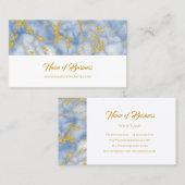 Elegant blauw marmer met faux gouden glitter visitekaartje (Voorkant / Achterkant)
