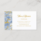 Elegant blauw marmer met faux gouden glitter visitekaartje (Achterkant)