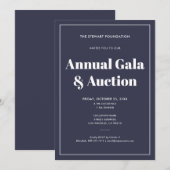 Elegant blauw minimalistisch zakelijk evenement kaart (Voorkant / Achterkant)