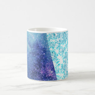 Elegant Blauw Moderne gradiënt galaxy glitter ster Koffiemok