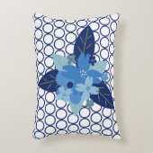 Elegant Blauw Monochroom Bloemmotiefontwerp Accent Kussen (Voorkant(Verticaal))