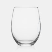 Elegant Blauw Monogram Drinkware Set Wijnglas Zonder Voet (Rechts)