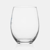 Elegant Blauw Monogram Drinkware Set Wijnglas Zonder Voet (Links)