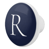 Elegant blauw monogram kabinet keramische knop (Rechts)