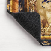 Elegant blauw monogram muismat (Hoek)