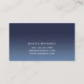 Elegant blauw ombre minimalistisch Visitekaartje (Achterkant)