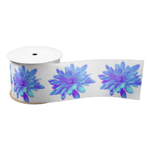 Elegant blauw paarse bloemenbloem lint