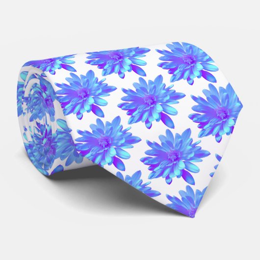 Elegant blauw paarse bloemenbloem stropdas (Opgerold)