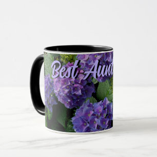 Elegant blauw paarse magenta bloemen Beste tante o Mok