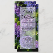 Elegant blauw paarse magenta groene bloemenhortens (Voorkant / Achterkant)