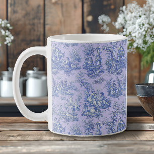 Elegant blauw paarse toile de jouy koffiemok