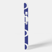 Elegant Blauw Quatrefoil Patroon Monogram Case-Mate iPhone Case (Achterkant / Links)