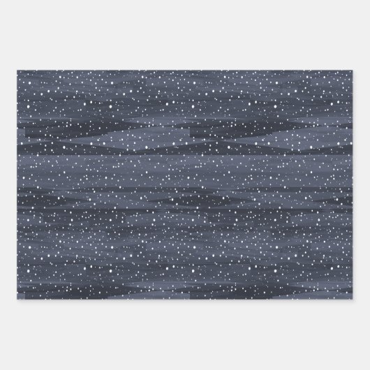 Elegant Blauw Rood Grijs Sneeuwbessen Kerstmis Inpakpapier Vel (Voorkant)