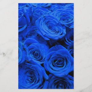 Elegant blauw roos blauw bloemblauw briefpapier