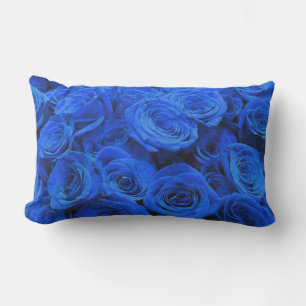 Elegant blauw roos blauw bloemblauw buitenkussen