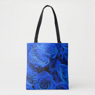 Elegant blauw roos blauw bloemblauw draagtas