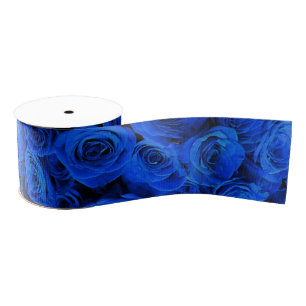 Elegant blauw roos blauw bloemblauw grosgrain lint