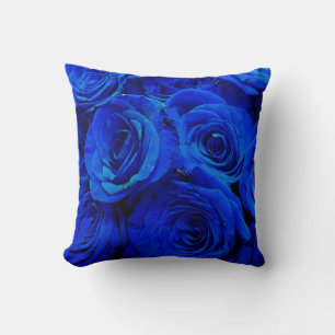 Elegant blauw roos blauw bloemblauw kussen