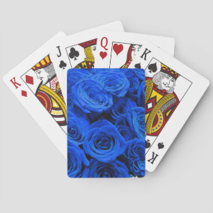 Elegant blauw roos blauw bloemblauw pokerkaarten