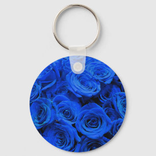 Elegant blauw roos blauw bloemblauw sleutelhanger