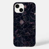 Elegant Blauw Roos Gouden Rozen Bloemen Case-Mate iPhone Case (Achterkant)