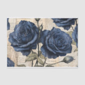  Elegant Blauw Roos Tissue Papier (Voorkant)