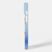 Elegant blauw Roos weergegeven in gouden Lijst Case-Mate iPhone Case (Achterkant / Links)