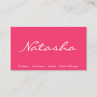 Elegant blauw roze witte lettertype Visitekaartje