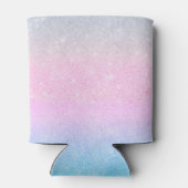 Elegant blauw roze zilver glitter design blikjeskoeler (Achterkant)