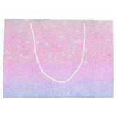 Elegant blauw roze zilver glitter design groot cadeauzakje (Achterkant)