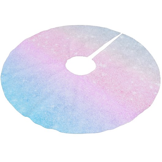 Elegant blauw roze zilver glitter design kerstboom rok (Gekanteld)